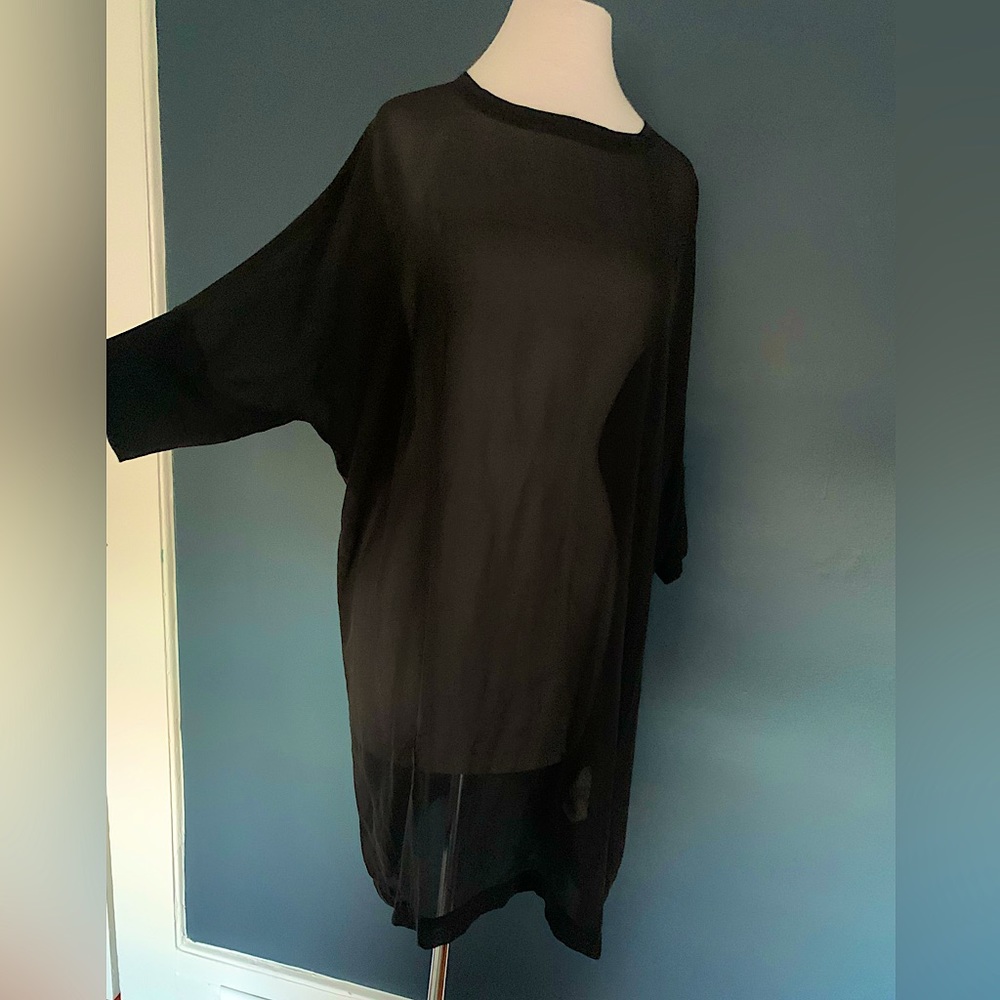 Black Eileen Fisher silk tunic